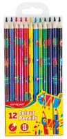 Opakowanie Kredki ołówkowe trójkątne z nadrukiem 12 sztuk mix kolorów