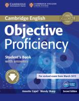 Objective Proficiency Student's Book with Answers. Autor: Capel Annette, Sharp Wendy. SmakLiter.pl Okładka książki Objective Proficiency Student's Book with Answers