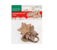 Opakowanie Ozdoba dekoracyjna drewniana gwiazda 8szt
