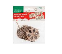 Opakowanie Ozdoba dekoracyjna drewniany płatek śniegu 8szt