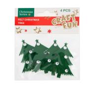 Opakowanie Ozdoba dekoracyjna filcowa choinka 4szt