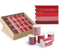 Opakowanie Ozdobna wstążka 10mmx3m czerwona 20szt ARGUS