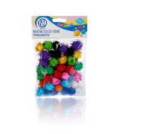 Opakowanie Pompony dekoracyjne 20mm - Brokatowe średnie ASTRA