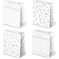 Opakowanie TOREBKI OZDOBNE T-2L SET 51 BIAŁE GRAFICZNE NOWE 10 SZTUK