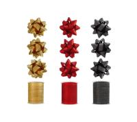 Opakowanie Zestaw do pakowania prezentów - rozetki i wstążka