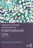 Okładka książki Akehurst's Modern Introduction to International Law
