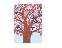 Opakowanie Karnet 17x14cm z kopertą Magpies in a Cherry Tree