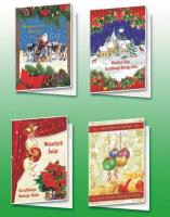 Opakowanie Karnet B6 Boże Nar.Nalepka 3D świeckie (10szt) MIX