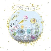 Opakowanie Karnet kwadrat z kopertą Urodziny Łąka