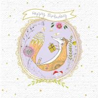 Opakowanie Karnet kwadrat z kopertą Urodziny Lis