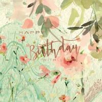 Opakowanie Karnet kwadrat z kopertą Urodziny Marble Flowers