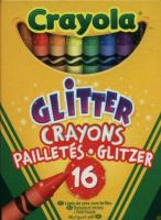 Kredki brokatowe Crayola 16 kolorów. Wydawca: Crayola. SmakLiter.pl Opakowanie Kredki brokatowe Crayola 16 kolorów