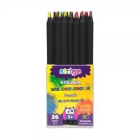 Opakowanie Kredki wielokolorowe czarne drewno (36szt) STRIGO