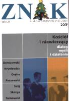 Opakowanie Miesięcznik 'Znak': Kościół i niewierzący. Numer 559 (grudzień 2001)