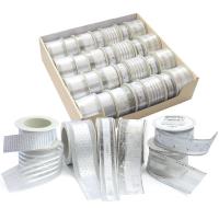 Opakowanie Ozdobna wstążka 3,8cmx2m srebrna ARGUS