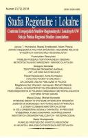 Opakowanie Studia Regionalne i Lokalne 2 (72) 2018