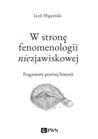 Okładka książki W STRONĘ FENOMENOLOGII NIEZJAWISKOWEJ FRAGMENTY PEWNEJ HISTORII