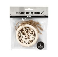 Opakowanie Zestaw ozdób świątecznych drewnianych 6szt