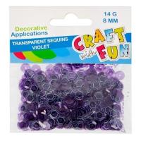 Opakowanie Cekiny transparentne 8mm fioletowy