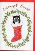 Opakowanie Karnet B6 Boże Narodzenie - Kot