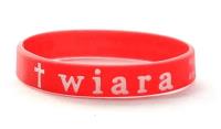 Opakowanie Opaska silikonowa - wiara - czerwony
