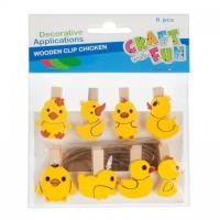 Opakowanie Ozdoba drweniany spinacz kurczak8szt