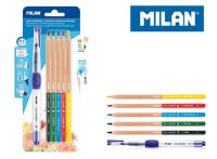 Pędzel wodny MILAN 4mm + kredek akwarelowych. Wydawca: MILAN. SmakLiter.pl Opakowanie Pędzel wodny MILAN 4mm + kredek akwarelowych