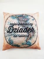 Poduszka Mapy Najwspanialszy Dziadek na świecie. Wydawca: Jawi. SmakLiter.pl Opakowanie Poduszka Mapy Najwspanialszy Dziadek na świecie