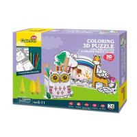 Puzzle 3D Sowa do kolorowania. Wydawca: Cubic Fun. SmakLiter.pl Opakowanie Puzzle 3D Sowa do kolorowania