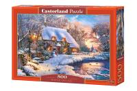 Puzzle 500 Winter Cottage CASTOR. Wydawca: Castorland. SmakLiter.pl Opakowanie Puzzle 500 Winter Cottage CASTOR
