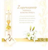 Opakowanie Zaproszenie brokat Komunia (10szt.)
