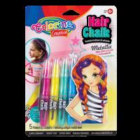 Opakowanie ZESTAW PASTELI KREDOWYCH DO WŁOSÓW  BLISTER METALIC COLORINO KIDS 5 SZTUK