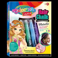 Opakowanie ZESTAW PASTELI KREDOWYCH DO WŁOSÓW METALIC COLORINO KIDS 5 SZTUK