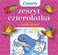 Czwarty zeszyt czterolatka z naklejkami. Autor: Wiśniewska Anna. SmakLiter.pl Okładka książki Czwarty zeszyt czterolatka z naklejkami