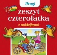 Drugi zeszyt czterolatka z naklejkami. Autor: Wiśniewska Anna. SmakLiter.pl Okładka książki Drugi zeszyt czterolatka z naklejkami