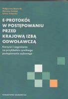 Okładka książki E-protokół w postępowaniu przed Krajową Izbą Odwoławczą