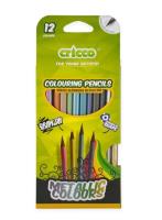 Kredki trójkątne metaliczne Bllack wood 12 kolorów. Wydawca: Cricco. SmakLiter.pl Opakowanie Kredki trójkątne metaliczne Bllack wood 12 kolorów