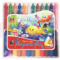 Kredki woskowe wykręcane Tempera Stick 24 kolory. Wydawca: Koh-I-Noor. SmakLiter.pl Opakowanie Kredki woskowe wykręcane Tempera Stick 24 kolory