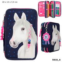 Opakowanie PIÓRNIK POTROJNY Z WYPOSAŻENIEM MISS MELODY (Z GRZYWĄ DO CZESANIA) 5818A