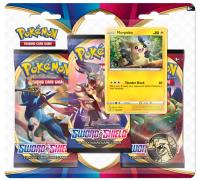 Opakowanie POKEMON TCG SWORD AND SHIELD 3BOOSTER BLISTER SWSH01 3 SASZETKI NA BLISTRZE