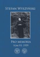 Okładka książki PRO MEMORIA TOM 6 1959
