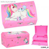 Opakowanie SZKATUŁKA NA BIŻUTRIĘ Z UKRYTĄ SZUFLADKĄ JEDNOROŻEC YLVI 11043