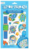 Tatuaże zmywalne Tattoo Palooza - Odkrywcy kosmosu. Wydawca: Kolorowe Baloniki. SmakLiter.pl Opakowanie Tatuaże zmywalne Tattoo Palooza - Odkrywcy kosmosu