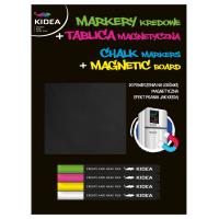 Zestaw tablica A4 na magnes + markery kredowe 4kol. Wydawca: Derform. SmakLiter.pl Opakowanie Zestaw tablica A4 na magnes + markery kredowe 4kol
