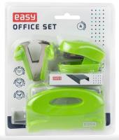 Opakowanie Zestaw zszywacz, dziurkacz, rozszywacz zielony