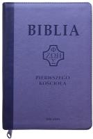 Okładka książki Biblia pierwszego Kościoła z paginat. fioletowa