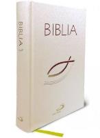 Okładka książki Biblia z rybką - biała z paginatorami TW