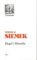 Hegel i filozofia. Autor: Siemek Marek J.. SmakLiter.pl Okładka książki Hegel i filozofia