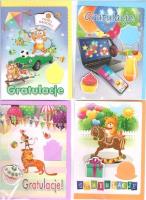 Opakowanie Karnet B6 z nakjejką. Gratulacje (10szt) MIX