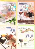 Opakowanie Karnet B6 z naklejką 70-te urodziny (10szt) MIX